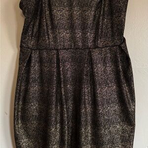 Ashley Stewart Metallic Black Sparkle Mini Dress